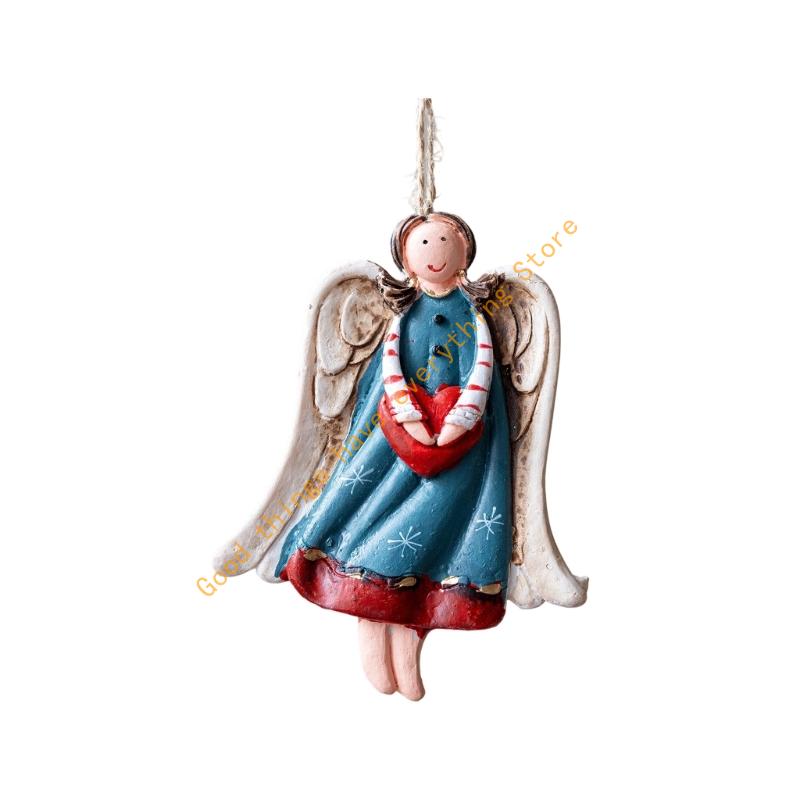 Christmas Tree Ornament Resin Angel Sculptures Christmas Tree Hanging Decorations for Mantels Holiday Decorations