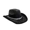 Schimmernder Western-Cowboyhut Pailletten-Cowgirlhut Modischer Bowlerhut Abschlussball