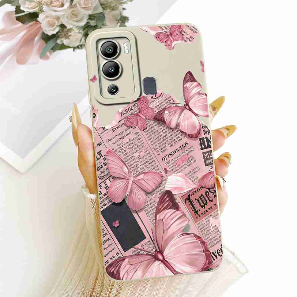 Cat Butterfly Case For Infinix Hot 12i Cases Soft Silicone Back Cover For Infinix Hot 12 i 12i Hot12i Case X665B X665 Fundas