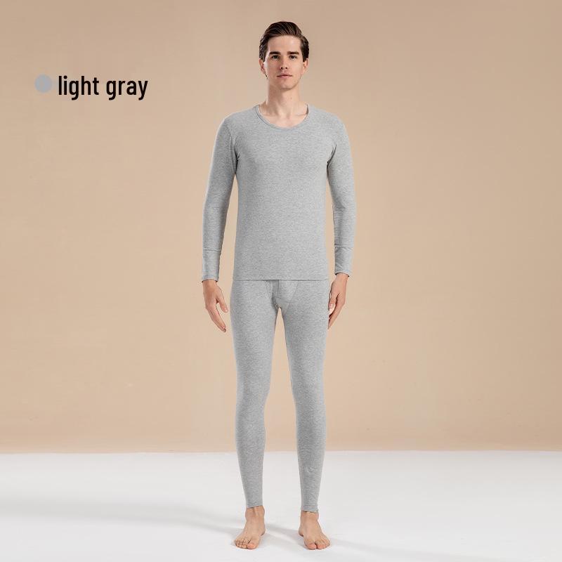 Men's Autumn Pure Cotton Thermal Set: Long Johns & Base Layer Shirt