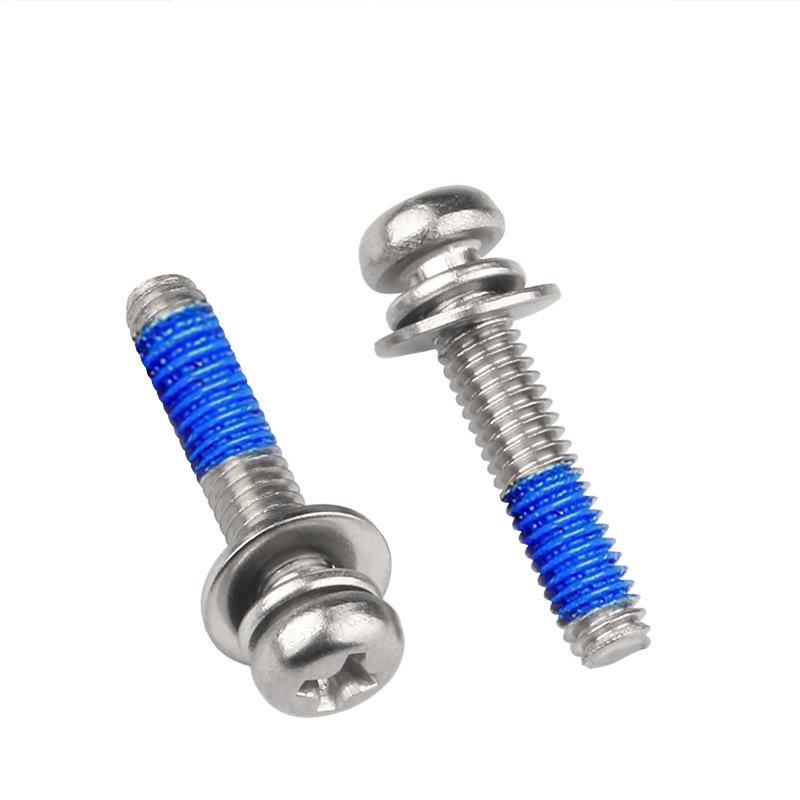 Stainless Steel 304 Anti-Loosening Round Head Adhesive Screw Set (M2-M6)