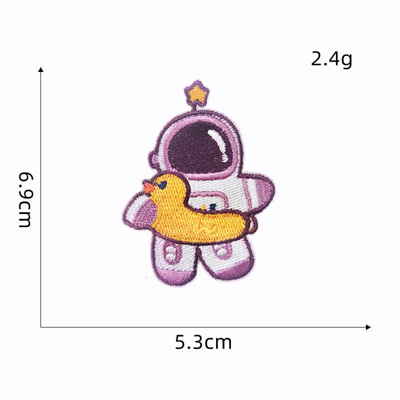 Planet & Astronaut Embroidery Stickers - Cartoon Self-Adhesive Clothing Patches