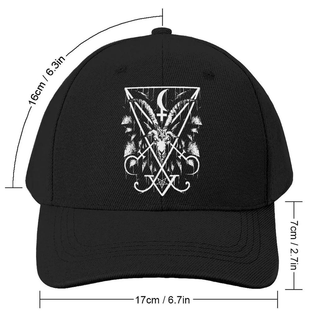 SIGIL OF LUCIFER AND BAPHOMET Baseball Cap Lucifer Sigil Satan Vintage Trucker Hat Summer Unisex Skate Printed Baseball Caps