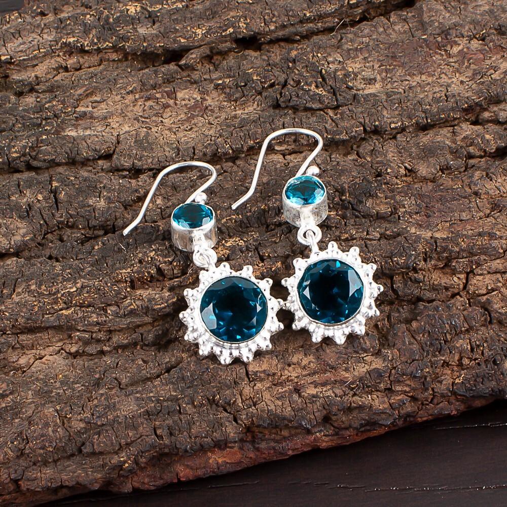 

Апатит Драгоценный камень 925 Стерлинговое серебро Ювелирные изделия Ручной работы Серьги-капли/висюльки 1,80 EE-13-12