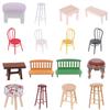 1/12 Dollhouse Miniature Furniture Metal Plastic Wood Chair Doll House Accessories DIY Toys for Baby Kids