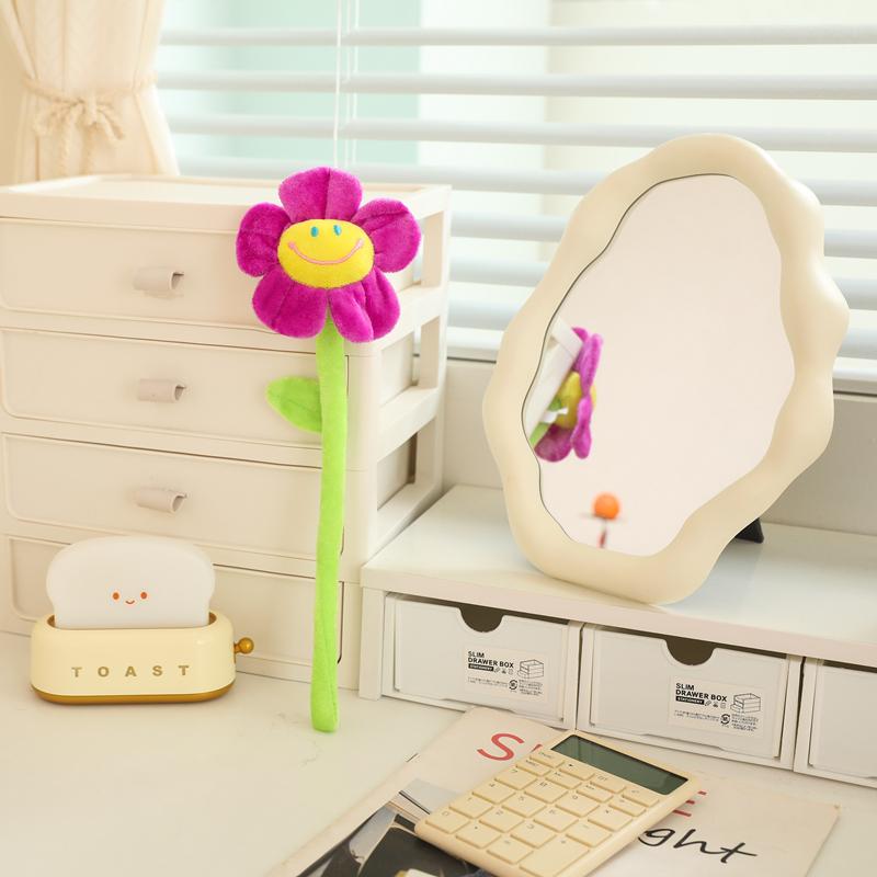 Hot Sale Cartoon Simulation Sun Flower Rose Flower Plush Toys Smile Face Flower Bendable Curtain Buckle Children Gift Room Decor
