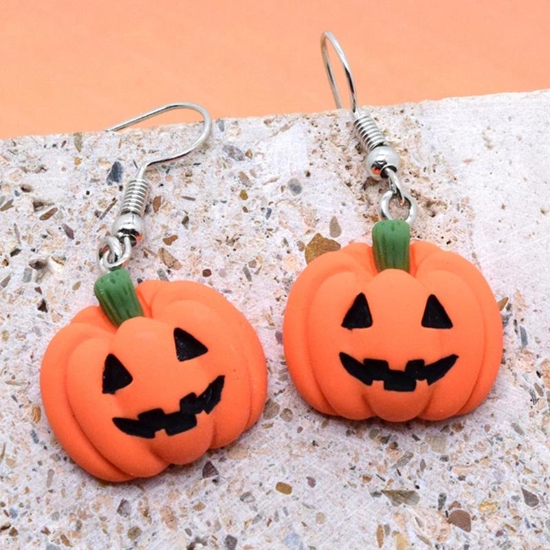 Fashion Halloween Dangle Earrings Pumpkin Cat Hat Earrings Statement Jewelry