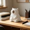 Yawning Cat Figurine 3D Printed Cute Small Cat Statue Collectible Pet Ornament for Home Office Desktop Decor Gift for Cat Lovers