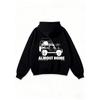 Almost Home Zip-Hoodie  AnotherClub Fashion Trend Letter Pattern Sweatshirt Men Women Punk Street Wear Loose Couple Hoodie