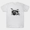 Men Black Print T-shirt Drums No-Cut Transfer Paper Print Cotton Tshirt