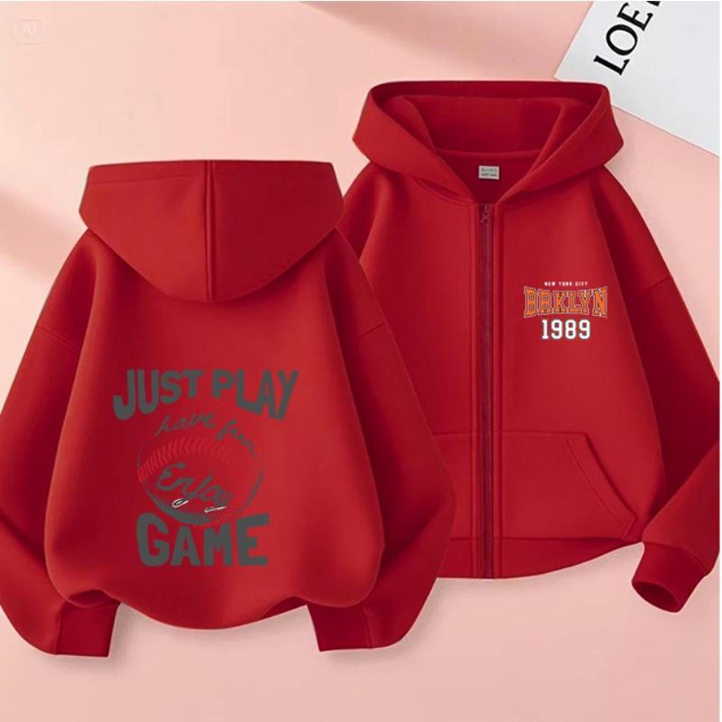 2025 New Autumn/Winter Zipper Children's Hoodie, Fashionable and Versatile Cartoon Printed Girls' Hoodie