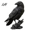 Gotische Krähenfigur Realistische Schwarze Figur Harz Rabe Statue für Halloween Tischdeko Horror Thema Partyzubehör Dekoration Dunkles Gruseliges Ornament Zuhause