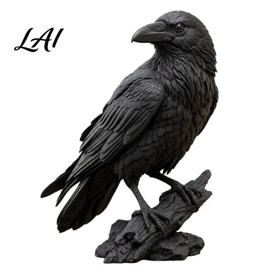 Gotische Krähenfigur Realistische Schwarze Figur Harz Rabe Statue für Halloween Tischdeko Horror Thema Partyzubehör Dekoration Dunkles Gruseliges Ornament Zuhause