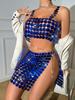 Fashion 2025 pure hand-spliced beads nightclub flash sexy backless chain women's set