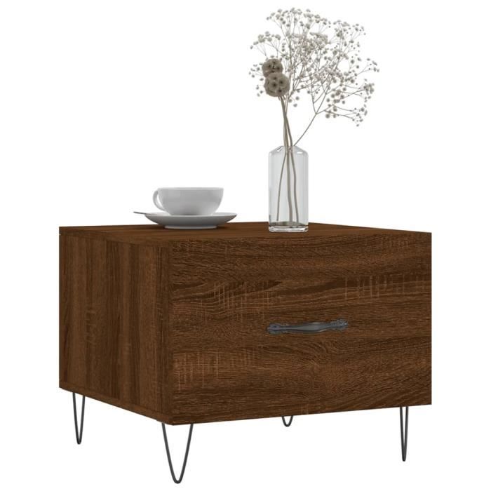 VidaXL Table basse Chêne marron 50x50x40 cm Bois d'ingénierie 829394