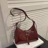 Autumn Vintage PU Hobos Shoulder Bags for Women Versatile Belt Design Ladies Crossbody Bag Simple Solid Color Female Handbags