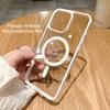 Colored Acrylic + TPU 2in1 Magnetic Wireless Charging Transparent Clear Case Hard Back Case Compatible for iPhone Samsung