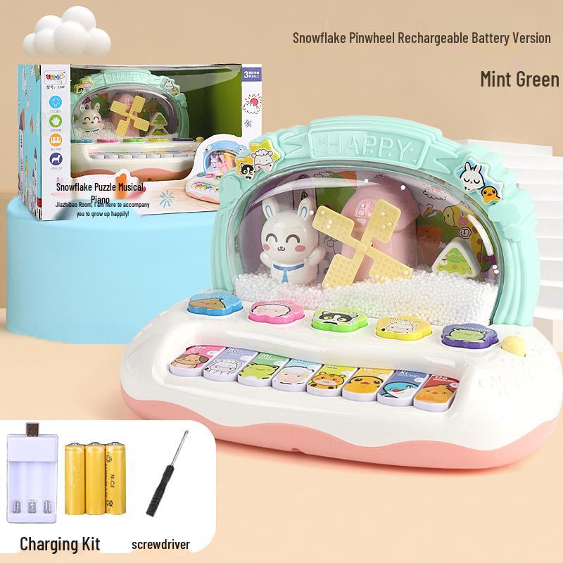 Snowflake Musical Keyboard Toy for Early Childhood Development, Ages 0-2