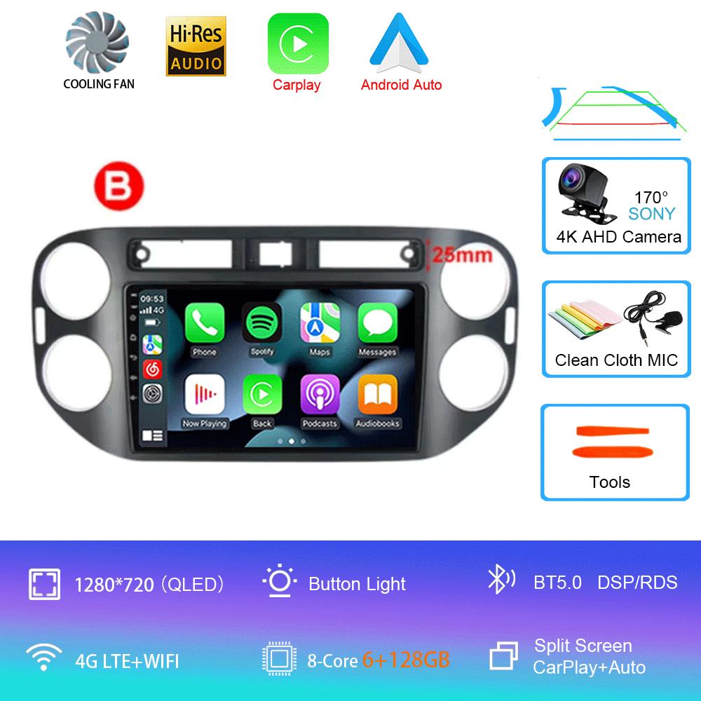 Car Radio Android 14 For VW Volkswagen Tiguan 1 NF 2006 - 2016 Wireless Carplay Auto Multimedia Video Player 4G GPS Head Unit BT