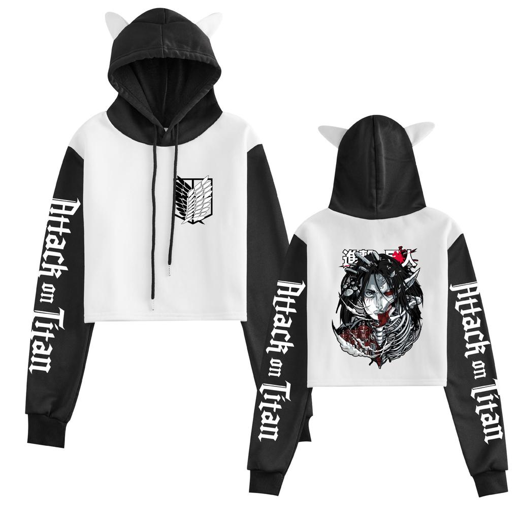 New Attack on Titan Women's Cat Ear Hoodie - Autumn/Winter Anime Merchandise