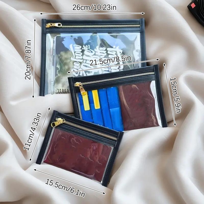 Zipper PVC Organizer Pouch For Passport Coins Keys Lipsticks Cards Earphones Compact Travel Storage Case