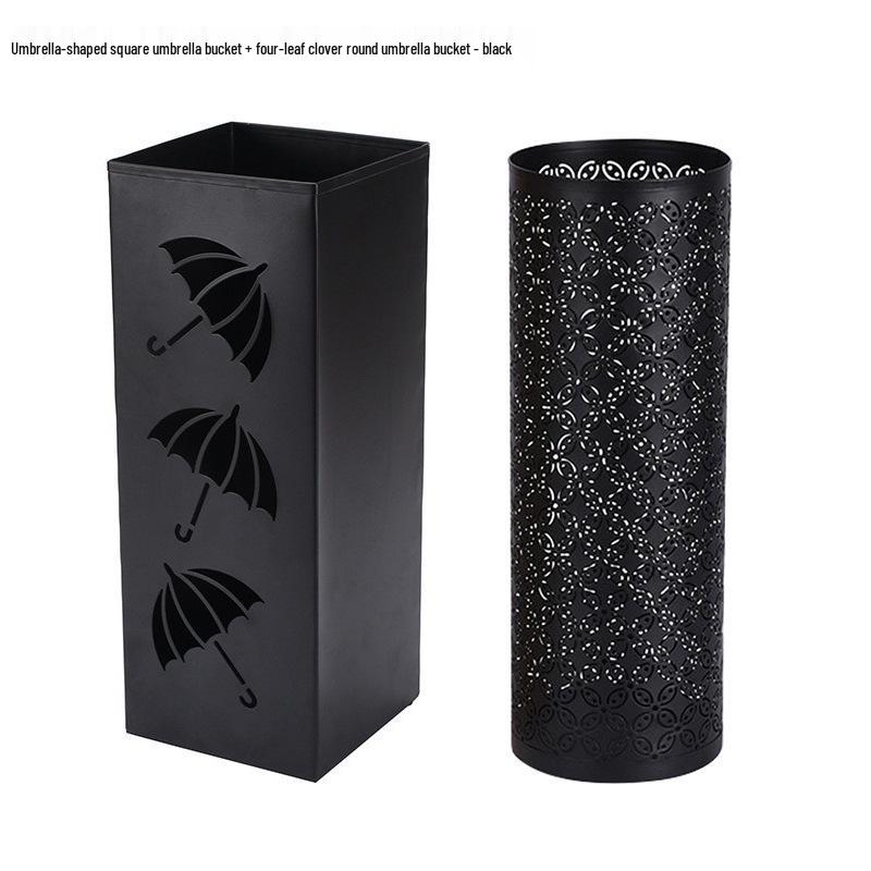 Metal Square Umbrella Stand and Storage Organizer for Newspapers, Dried Flowers, Fishing Gear, and Hiking Poles