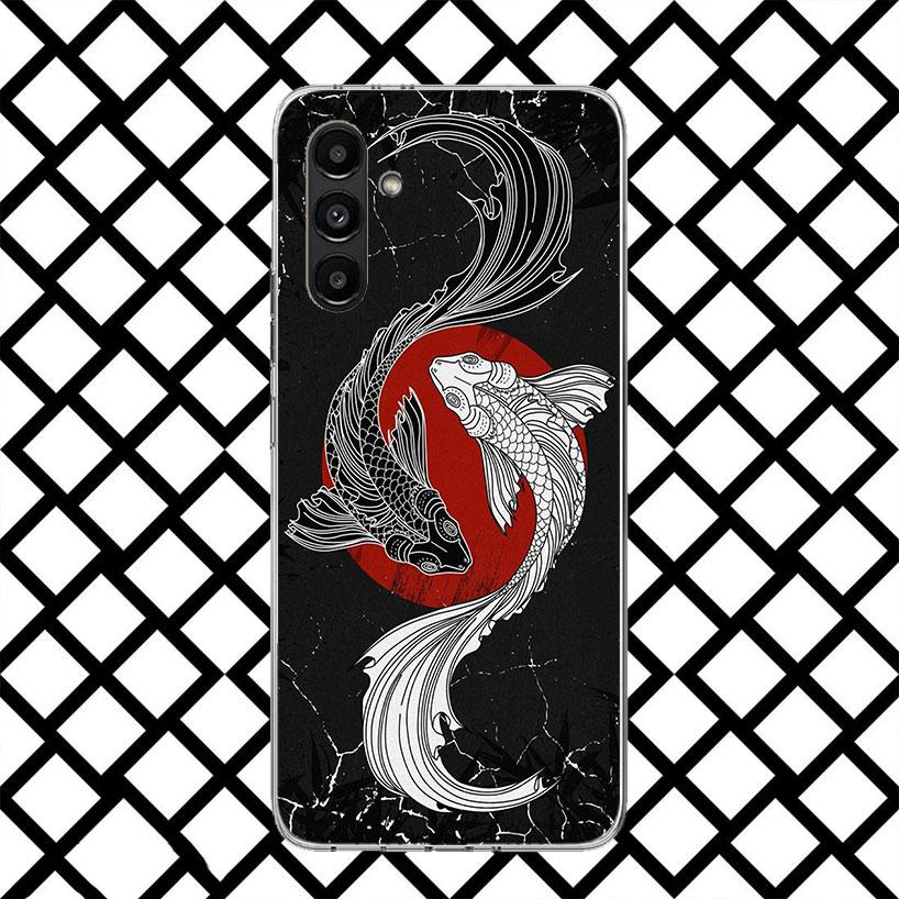 Koi Fish Art Phone Case for Samsung Galaxy A17 A37 A57 A16 A26 A36 A56 A15 A25 A35 A55 A14 A24 A34 A54 A13 A23 A33 A53 Galaxy A1