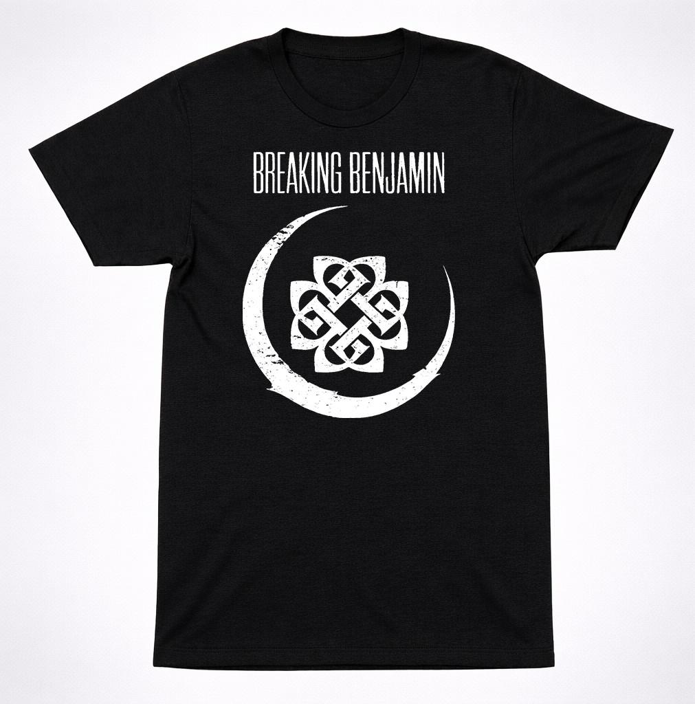 Breaking Benjamin Crescent Moon Logo T Shirt Alternative Rock Band Tee Black S разноцветный