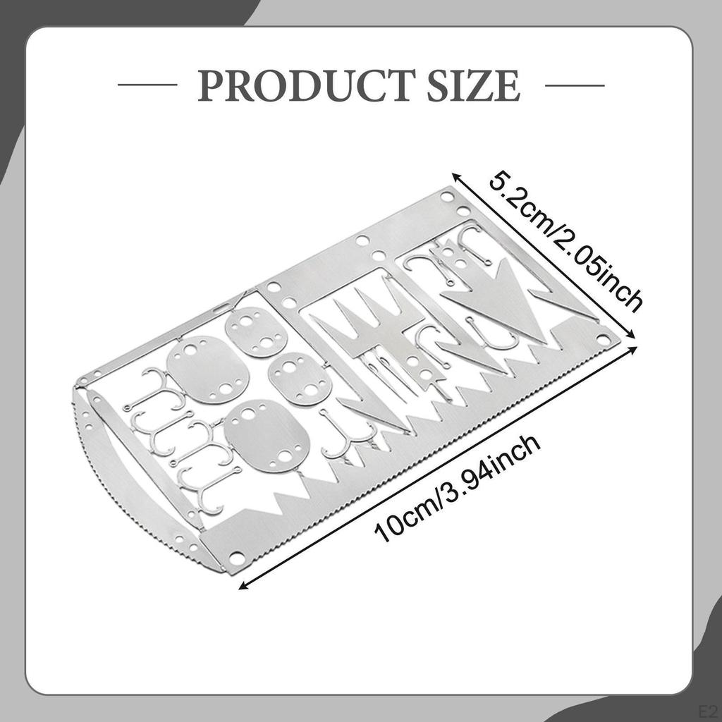 Survival Card Stainless Steel Thickened Gear Versatile Convenient Multitool Pocket Tool for