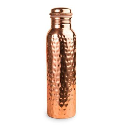 Pure Copper Water Bottle Handcrafted - Ayurveda Health Benefits  Large 35 Oz  Leak Proof - Easy To Carry for Sports, Fitness, Yoga