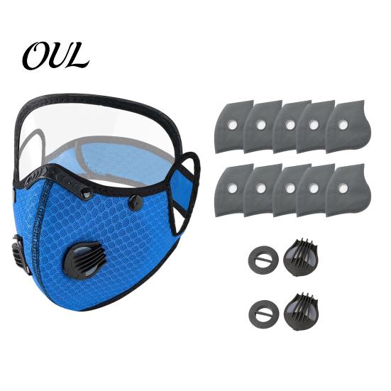 Reusable Carbon Filter Mask Cycling Face with & Breathing Valve, Dust Adjustable Goggles, Lightweight Protection Shield for Outdoor Motorcycle Riding