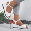 Fashion 2025 Fashion High Heel Sandals Girls Summer New Platform Open Toe Wedges Heel White Sandals Hot Wedges Light Shoes for Ladies