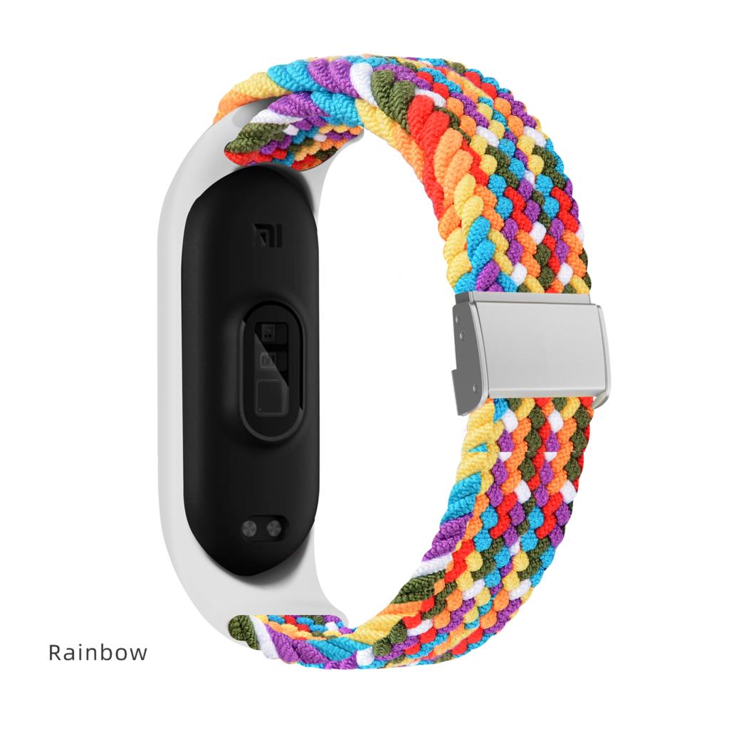 Bracelet for Mi band 10 8 7 6 Strap Elastic adjustable Nylon Braided Miband4 miband 5 correa Wristband for xiaomi Mi band 3 7 9