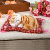 Super Cute Simulation Sounding Sleeping Kittens Cats Plush Toys Doll Christmas Gift Yellow