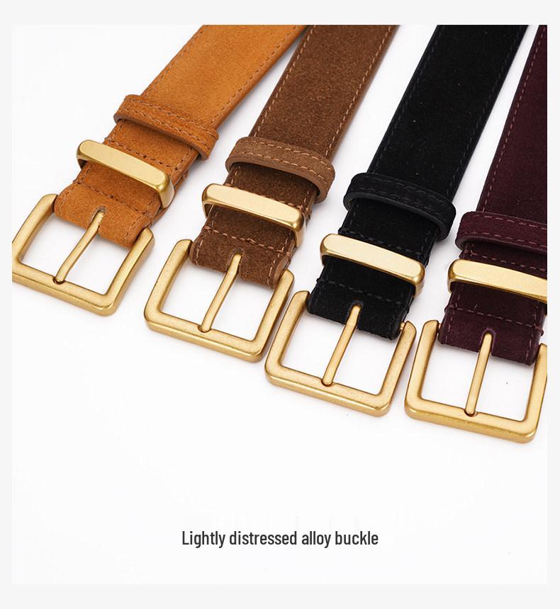 Women's Suede Leather Belt with Niche Jeans Design - Retro, Versatile, High-End Accessory