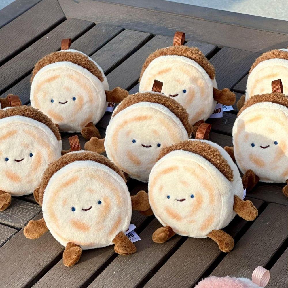 

Simulation Rougamo Rougamo Plush Toy Fluffy Chinese Roujiamo Bread Doll Home Decor 1pc