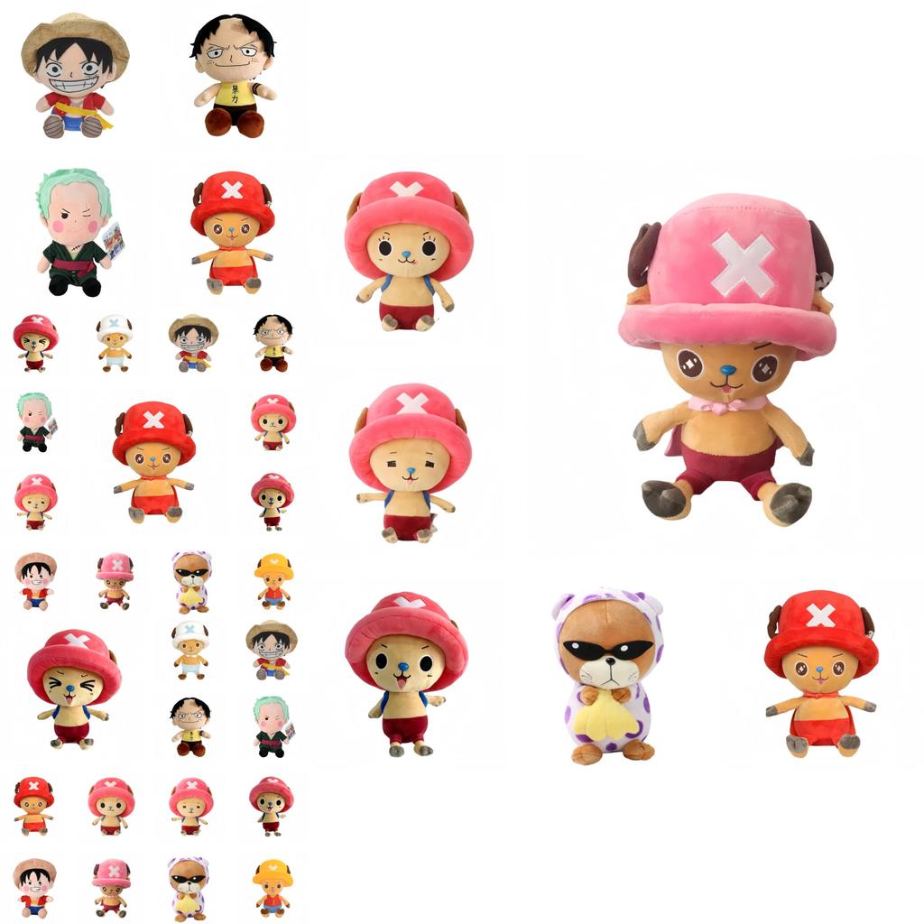 Adorable 25cm To 30cm One Piece Plush Toy Luffy Chopper Zoro Cartoon Figure Gift