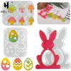 3D Easter Bunny Ornament Silicone Mold DIY Egg Mushroom Shapes Pendant Mould Cute Rabbit Resin Plaster Casting Molds Home Decor