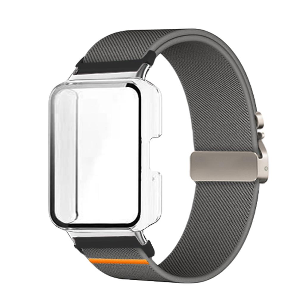 Nylon Band+Full Cover Case For Samsung Galaxy Watch Fit 3 Parachute Buckle Sport Braided Strap Full Cover Bumper Shell For Fit 3