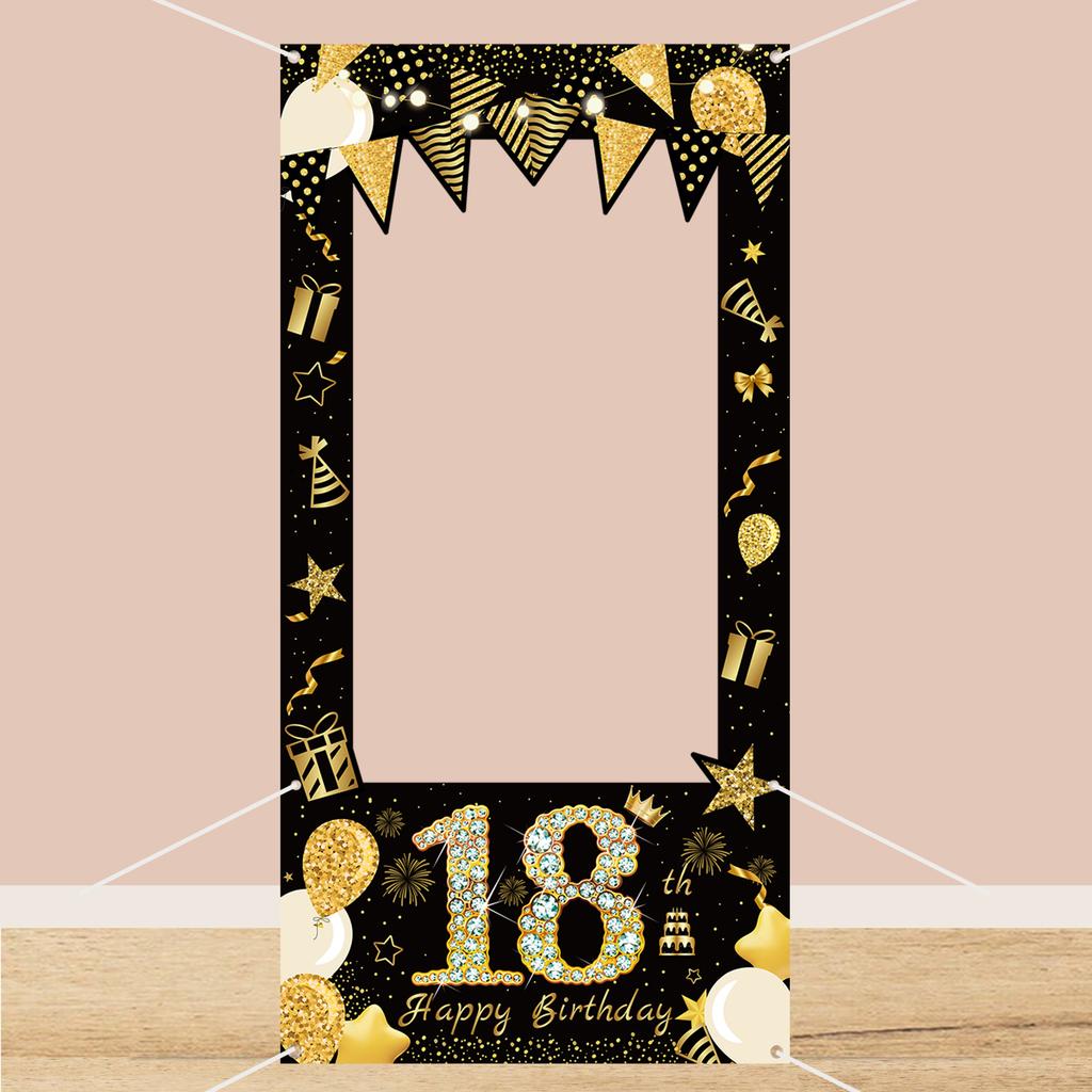 18. 30. 40. 50. Fødselsdag Fotoramme Bakgrunn 30. Fødselsdag Vinyl Fotoboks Bakgrunn Svart Bursdagsfest Dekor Voksen
