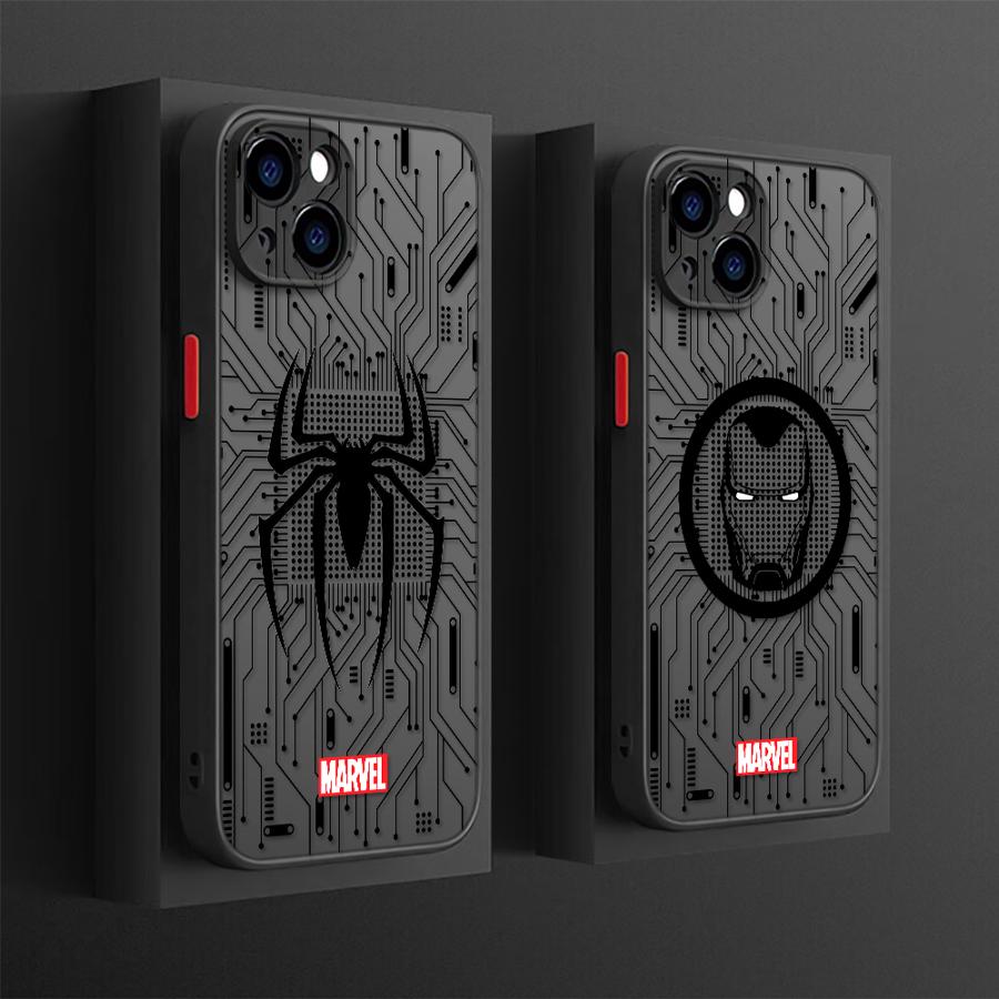 Back Phone Cover Case for iPhone 17 Pro Max 17e 12 7 8 SE 13 Mini Air XS XR 14 15 11 16 Plus Marvel Hero Logo