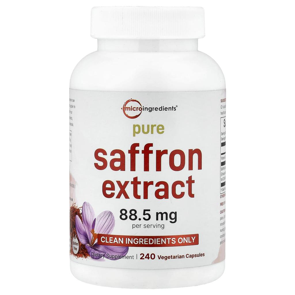 Micro Ingredients Pure Saffron Extract, 240 Veggie Capsules