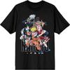 Bioworld Naruto Classic Character Group with Kanji Crew Neck Short Sleeve Men's Black T-Shirt