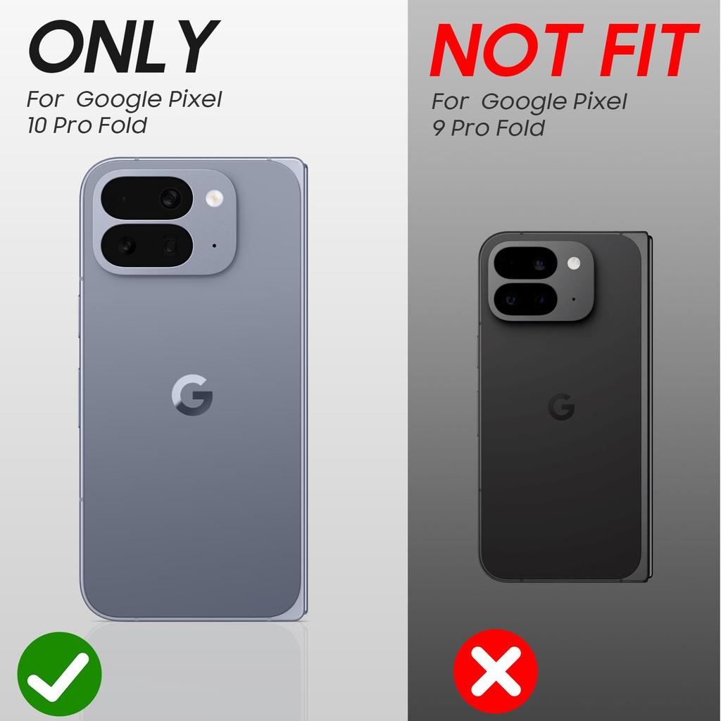 Θήκη για Google Pixel 10 Pro Fold Phone με Θήκη Καρτών [Αποκλεισμός RFID] Κάλυμμα Κάμερας, Προστασία Άρθρωσης, Κρυφή Βάση Στήριξης, Προστατευτικό Οθόνης - Μαύρο