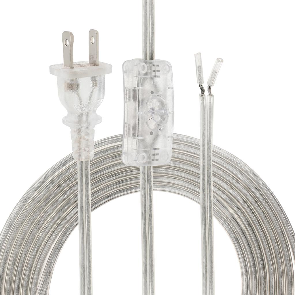 5.1M 16FT Transparent SPT-2 18AWG Cablu de lampă de schimb Cablu de alimentare certificat Comutator cu buton Mufă SUA Cablu prelungitor, Diverse tipuri de cabluri