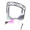 Dollhouse Miniature Garden Fence & Wrought Iron Swing for Micro Landscaping