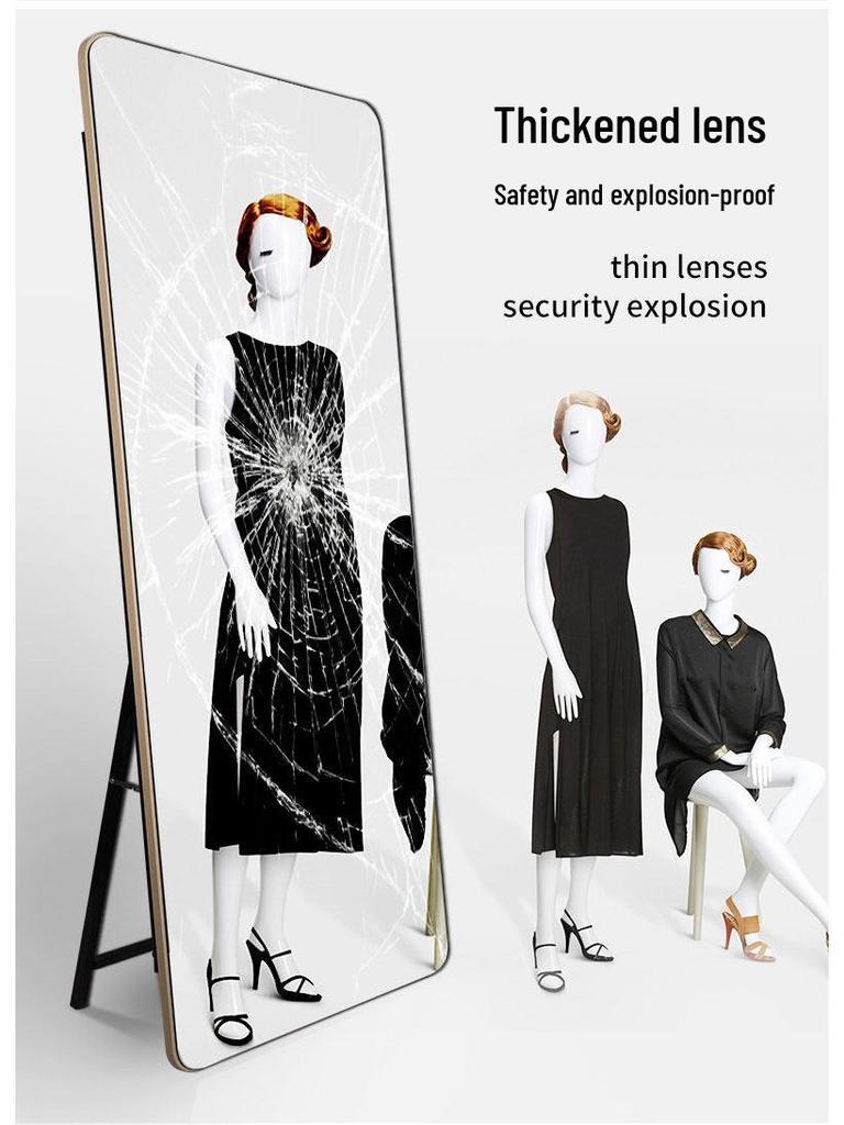 Ultra-Clear, Explosion-Proof Adjustable Full-Length Mirror for Dressing Rooms & Live Broadcasts