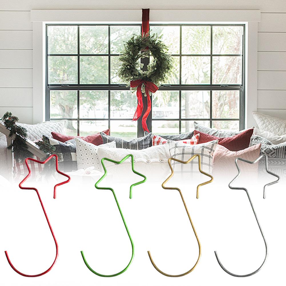 Sturdy Metal Xmas Hangers Star Shape Hooks for Hanging Ornaments Pack of 20
