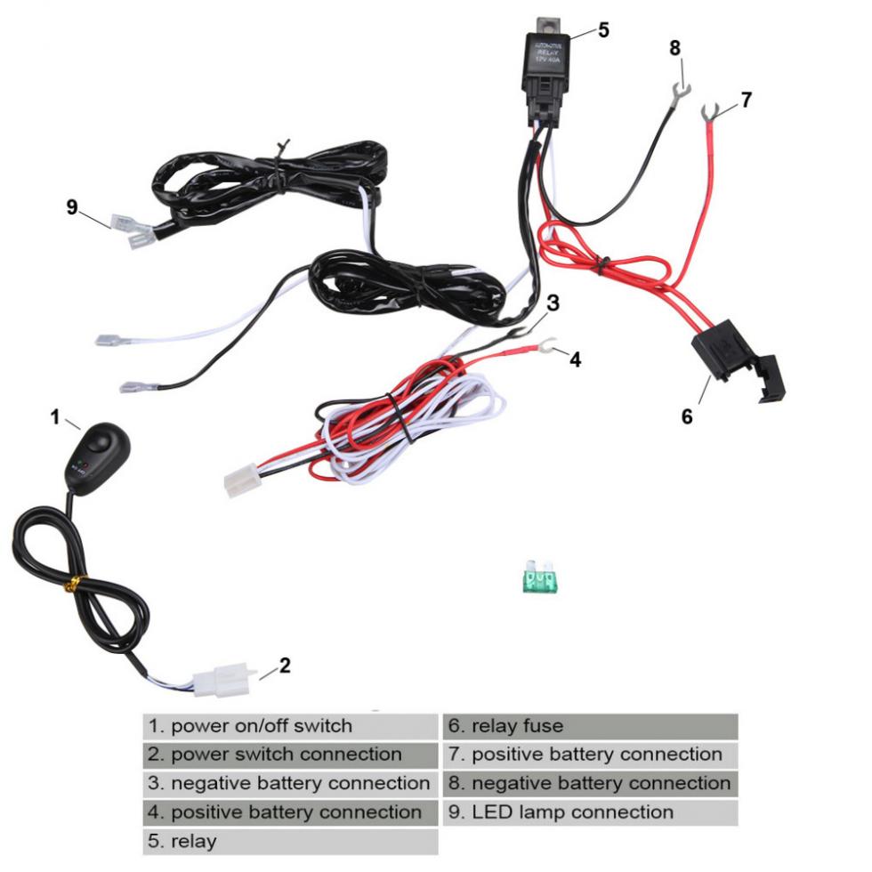 Automotive FTT DC12V 4Wire Rear Fog Light Switch with Wiring Harness