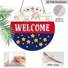 2D Flat Aluminum Independence Day Style Welcome Sign Wall Decoration, Available In Various Sizes, Firework Pattern. Suitable for Living Rooms